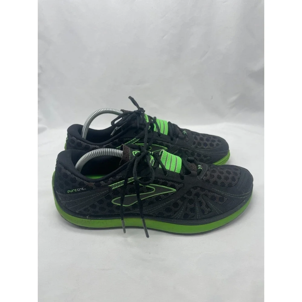 Brooks Pure Grit Running Shoes Mens Black Green Minimalist Lightweight Sz 10‎
